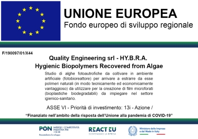 Quality Engineering srl - HY.B.R.A. Hygienic Biopolymers Recovered from Algae